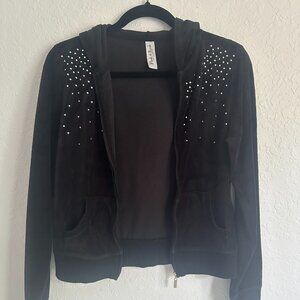 Victoria Secret Black Velour Tracksuit Sweater